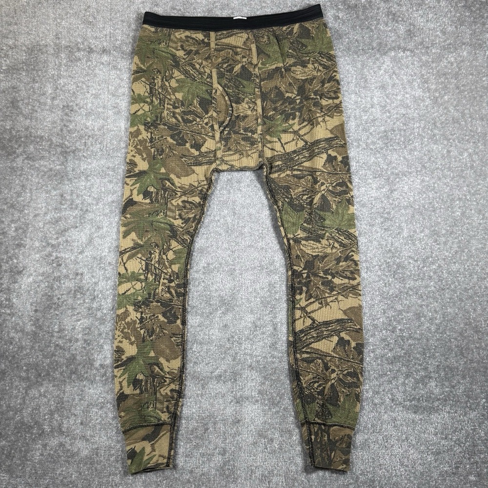 Vintage Morgan Mills Thermal Pants Men's XXL Realtree Camo Base Layer Hunting